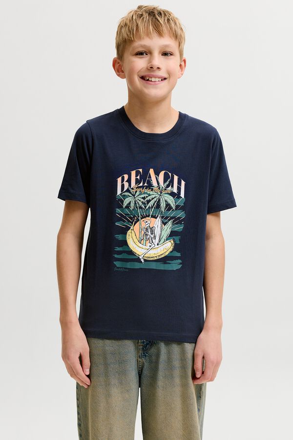 Jack & Jones Junior T-shirt de manga curta estampada azul