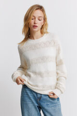 Springfield Jersey pointelle rayas lurex beige
