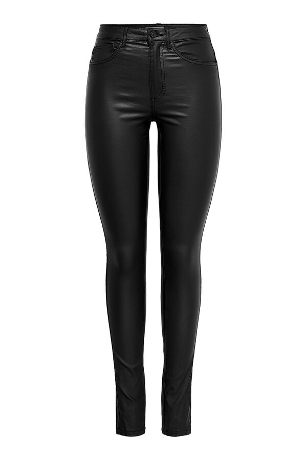 Only Calça skinny com efeito encerado preto