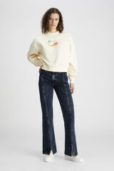 CK Jeans Sudadera de mujer sin capucha amarillo