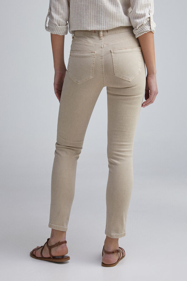 Springfield Cal&ccedil;a jeans cropped colorida castanho