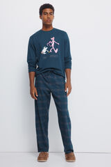 Springfield Pijama largo Pantera Rosa azul