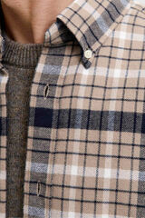 Jack & Jones PLUS Camisa cl&aacute;sica de cuadros beige