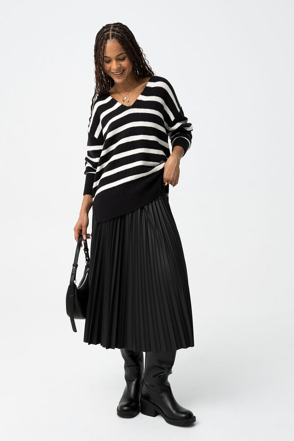 Tiffosi Falda Midi Plisada negro