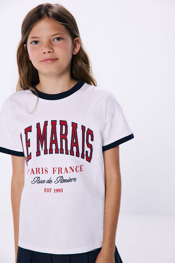 Springfield Kids Camiseta Le Marais niña blanco