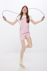 Springfield Kids Jardineiras curtas folhos menina rosa