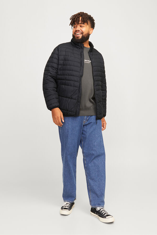 Jack & Jones PLUS Blus&atilde;o acolchoada leve PLUS preto