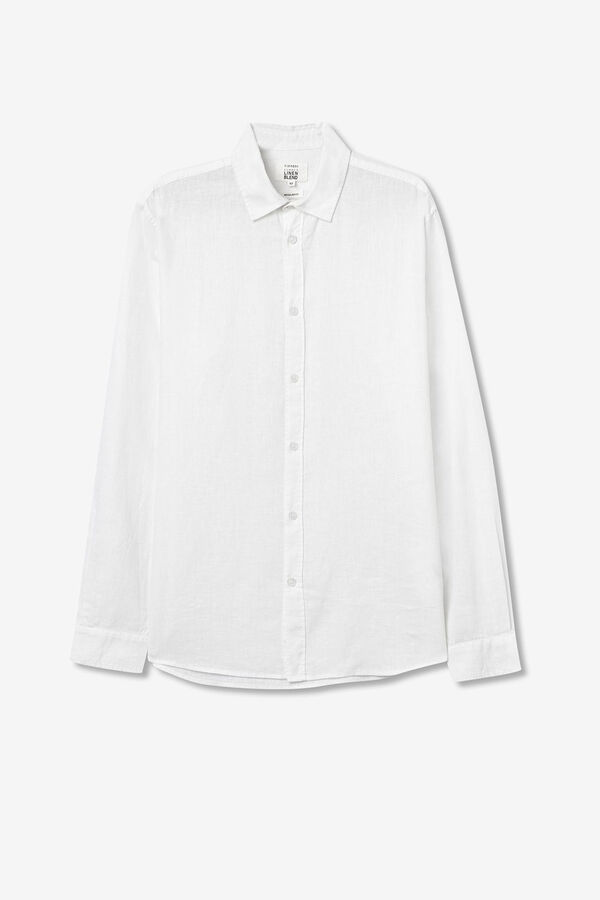 Tiffosi Camisa de lino blanco