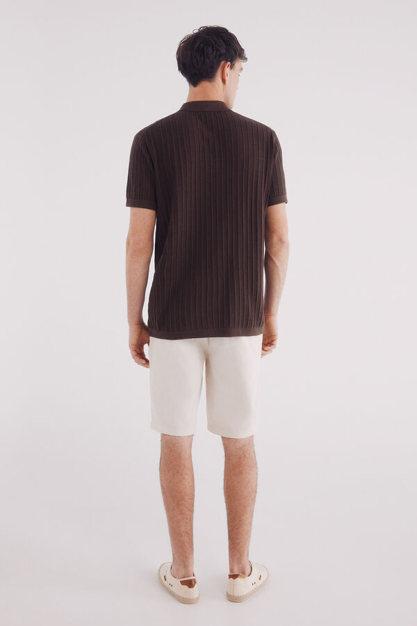 Springfield Bermuda espiga algodón slim fit blanco