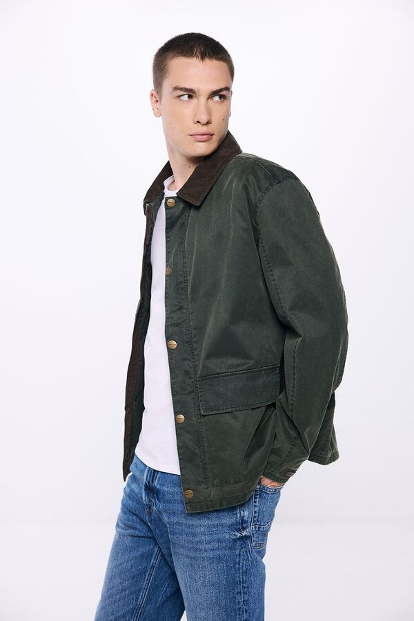 Springfield Parka curta de gola veludo estampado