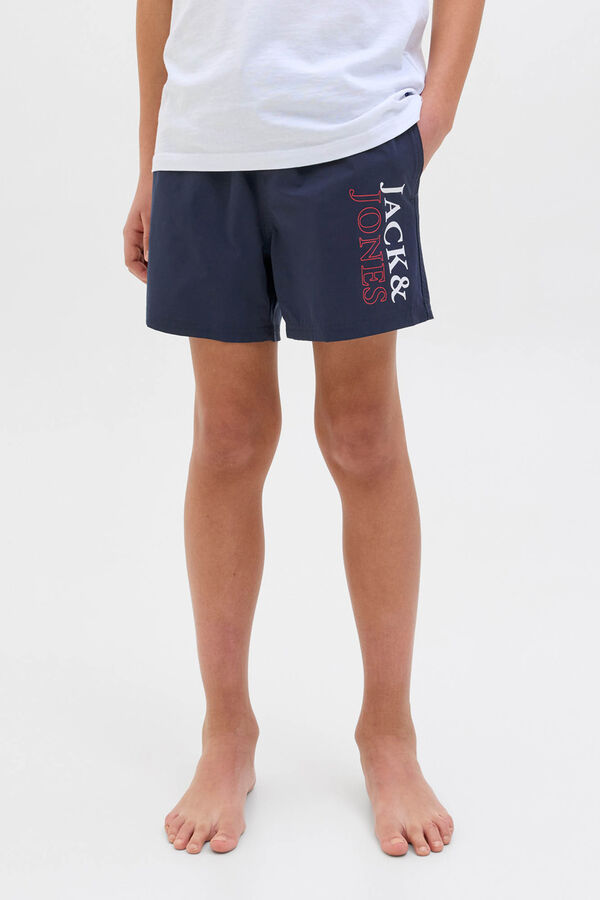 Jack & Jones Junior Shorts de banho com estampado de logo azul