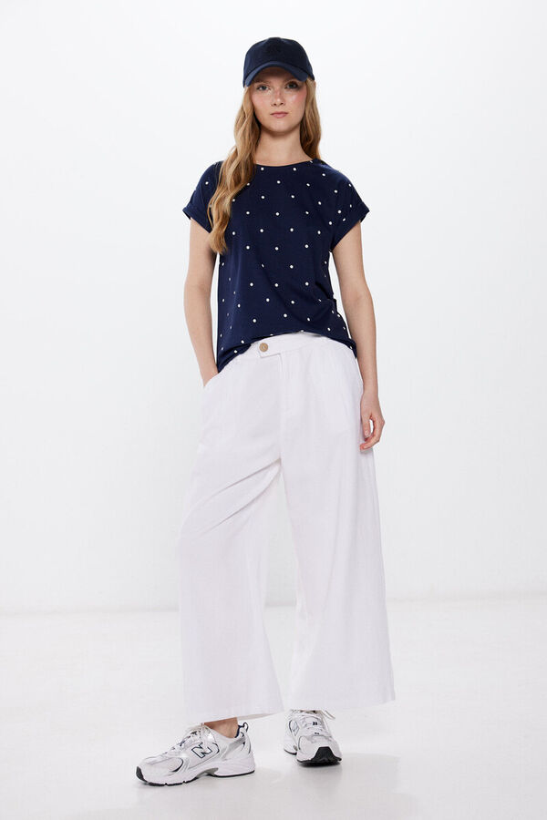 Springfield Camiseta Estampada Botones Hombro azul