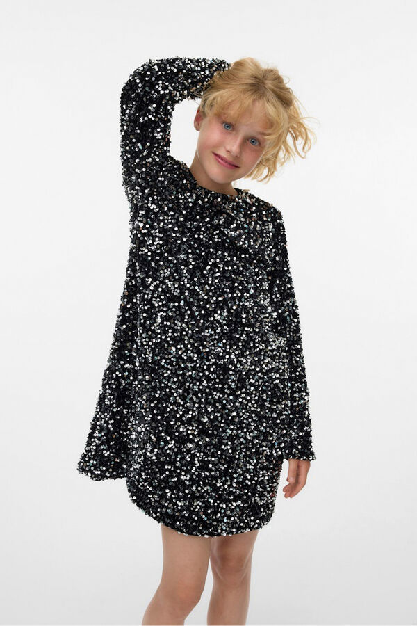 Vero Moda Girl Vestido curto lantejoulas  preto