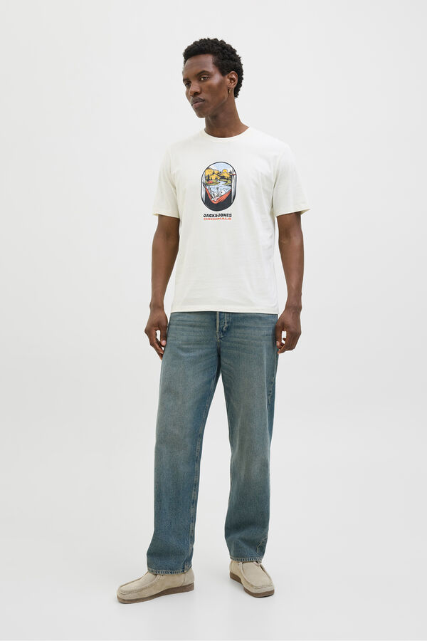 Jack & Jones Camiseta regular fit estampada blanco