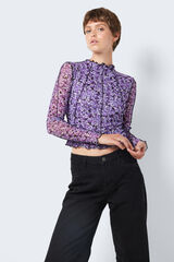 Springfield Top de mesh manga comprida roxo