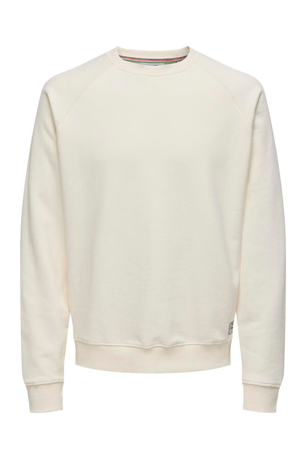 Only & Sons Sudadera de cuello redondo y print trasero blanco