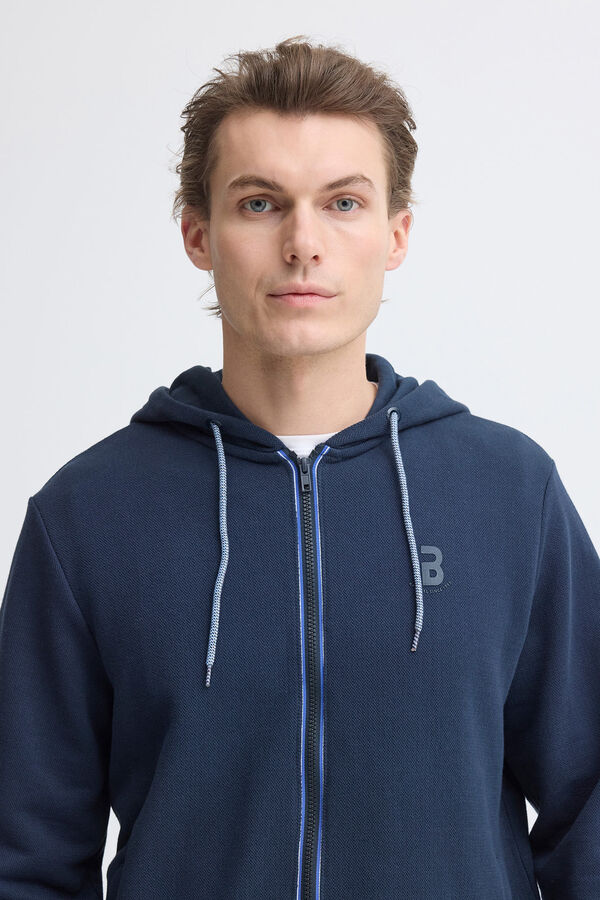 Blend Sudadera piqu&eacute; con capucha azul