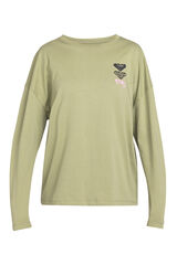 Roxy Camiseta feminina de manga comprida verde