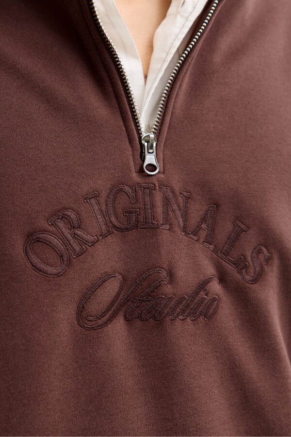 Jack & Jones Sudadera cuello cremallera burdeos