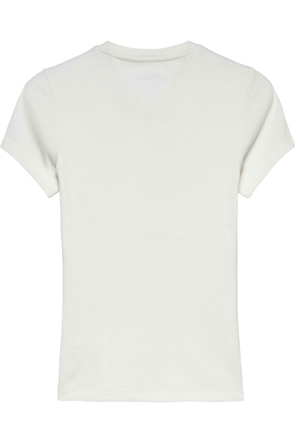 Tommy Jeans Camiseta justa de manga curta branco
