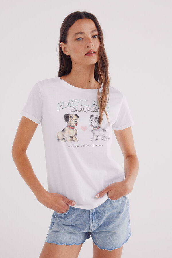 Springfield Camiseta gr&aacute;fica blanco