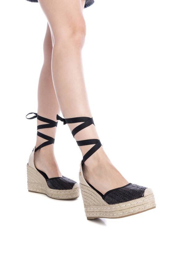 XTI alpargata de mujer tipo valenciana negro