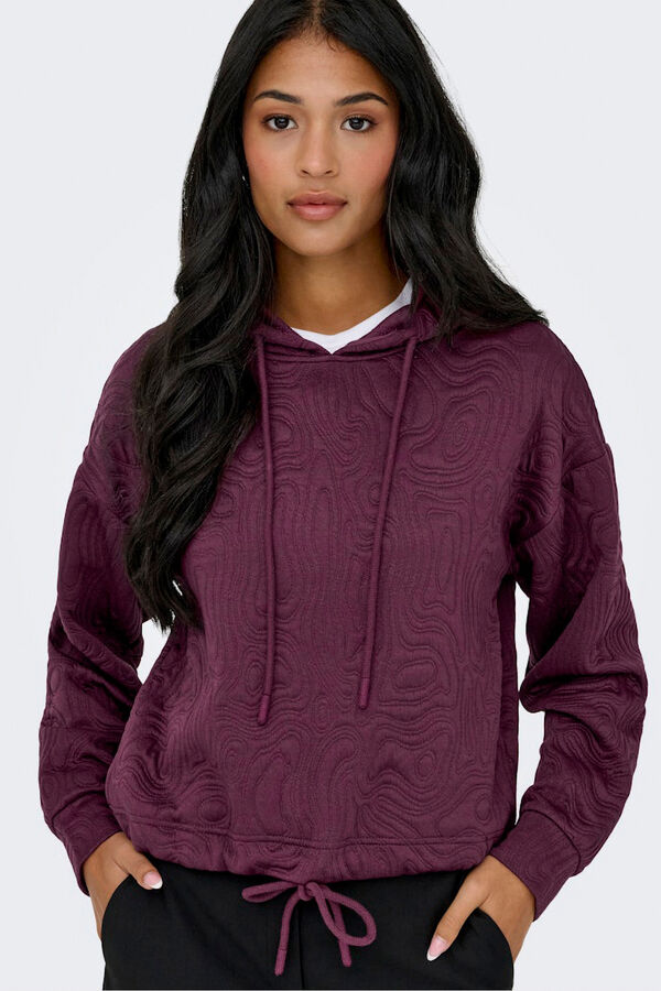 Only Sweatshirt cropped texturizado  estampado