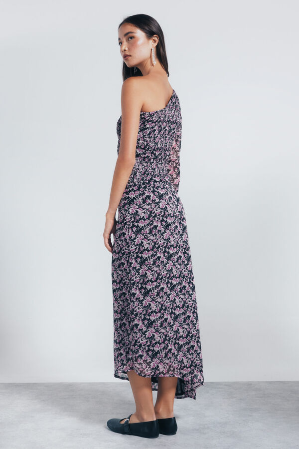 Springfield Falda larga asim&eacute;trica negro