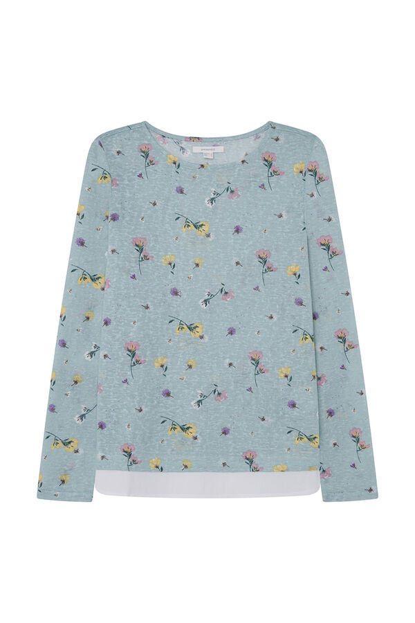 Springfield Camiseta Bimateria Estampada verde