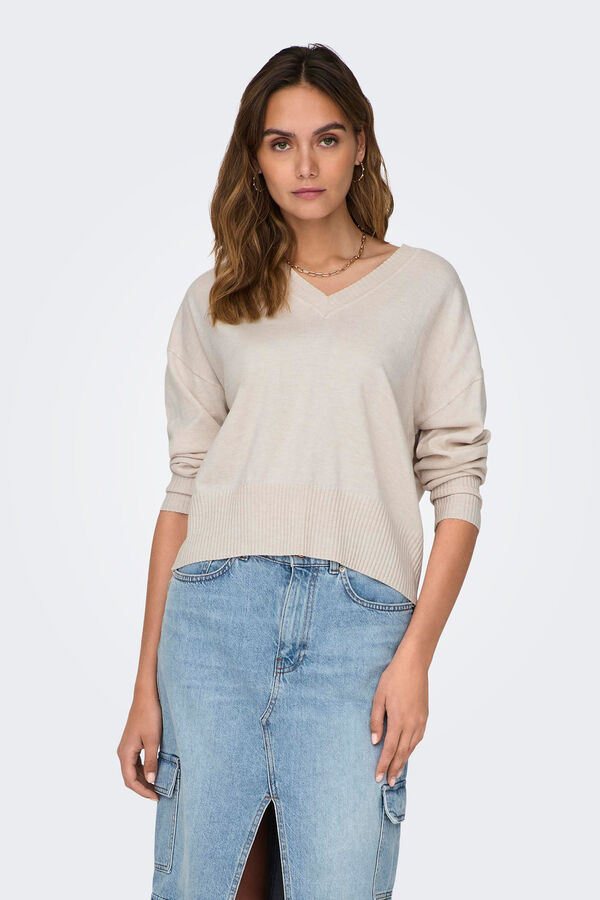 JDY Camisola gola em bico branco