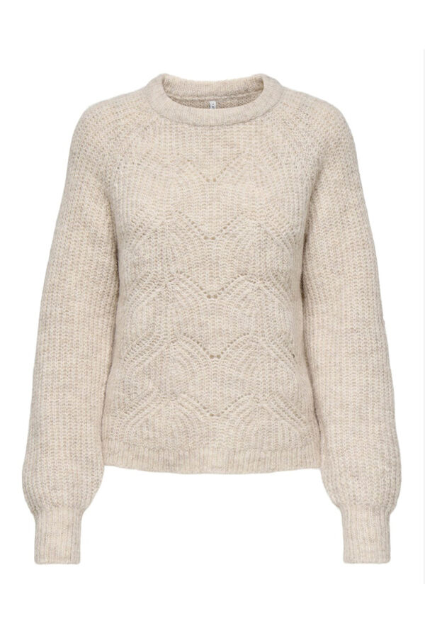 Only Jersey estructura cuello redondo beige