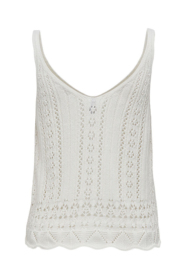 Only Camiseta tirantes de crochet blanco