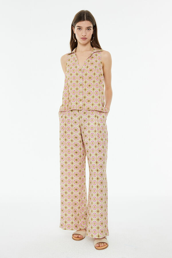 System Action Pantalón estampado geométrico estampado