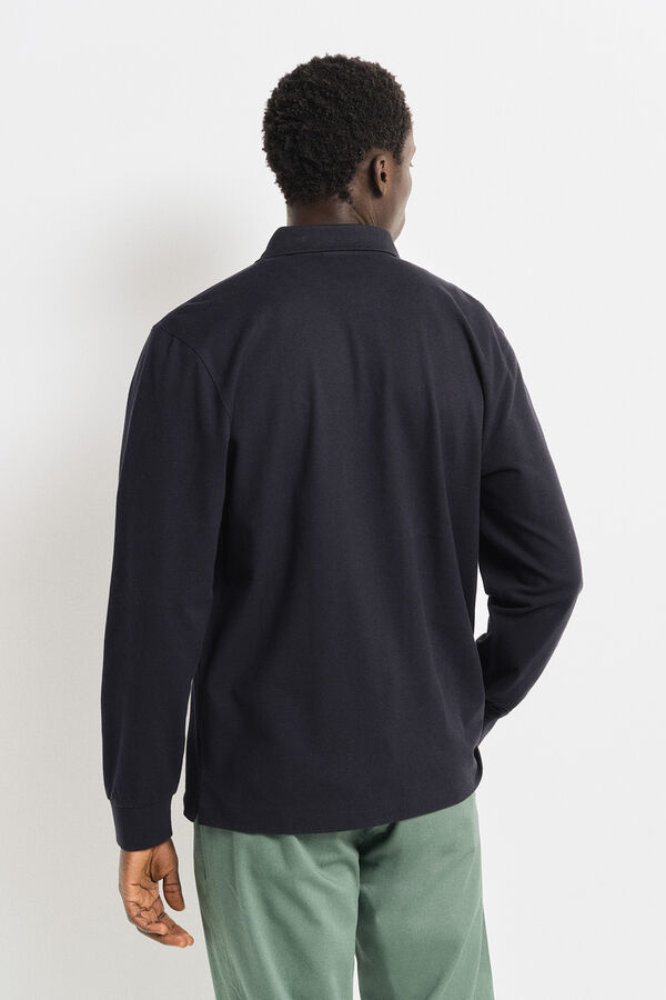 Springfield Polo b&aacute;sico manga larga Springfrield azul