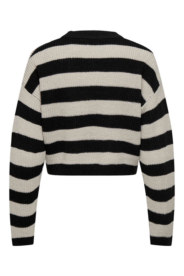 Only Jersey cropped de manga larga negro