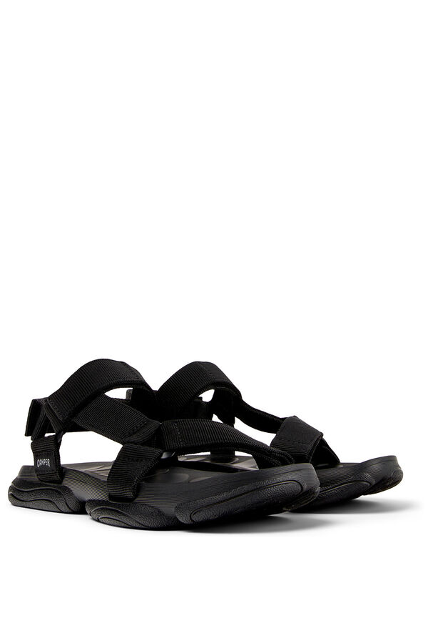 Camper Sandalias negras de cincha de PET reciclado negro