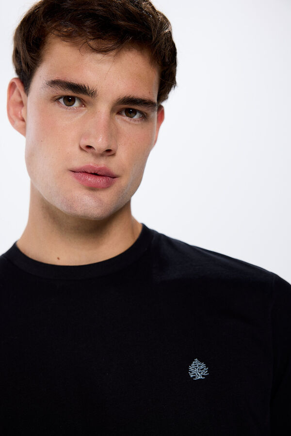 Springfield Camiseta b&aacute;sica cuello redondo negro