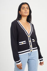 Brave Soul Casaco de malha com contraste branco