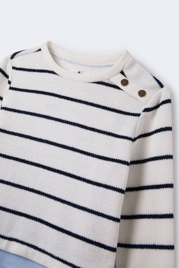 Springfield Kids Jersey raya marinera ni&ntilde;a beige