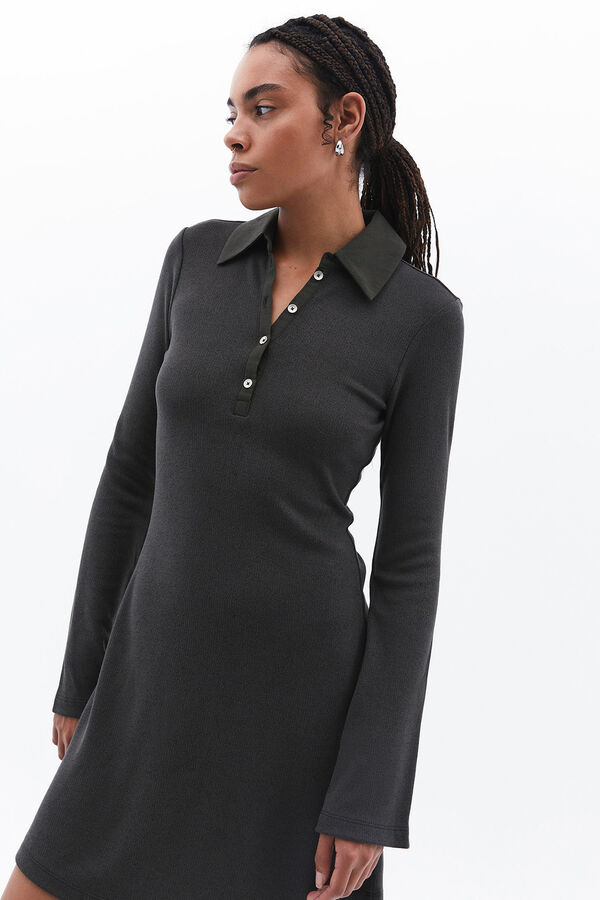 Oxxo Vestido mini botones gris