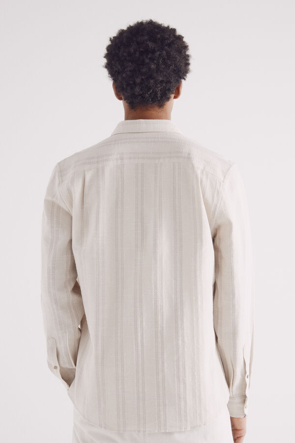 Springfield Camisa rayas beige