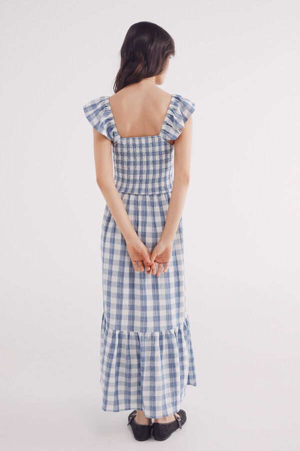 Springfield Vestido midi cuadros azul