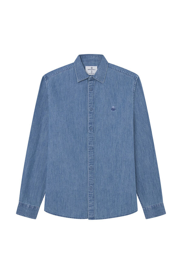 Springfield Camisa de ganga azul