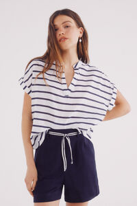 Springfield Blusa polera algod&oacute;n estampada