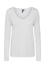 Pieces T-shirt de modal de manga comprida branco