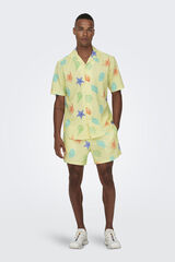 Only & Sons Ba&ntilde;ador estampado amarillo