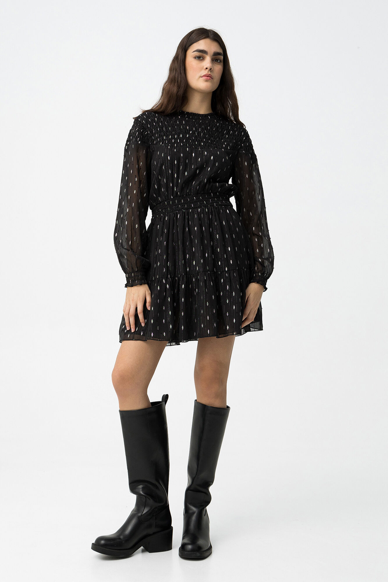 Tiffosi Vestido Drapead con Volantes
