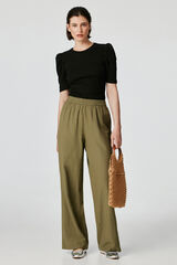 Pieces Pantal&oacute;n largo algod&oacute;n y lino verde