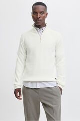 Jack & Jones Jersey cuello cremallera blanco