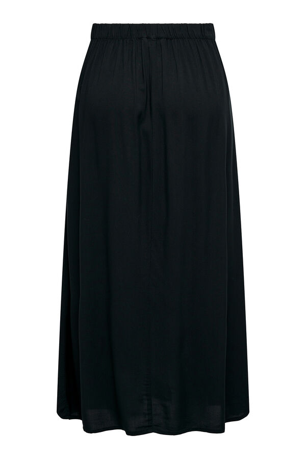Only Falda midi botones frontales negro